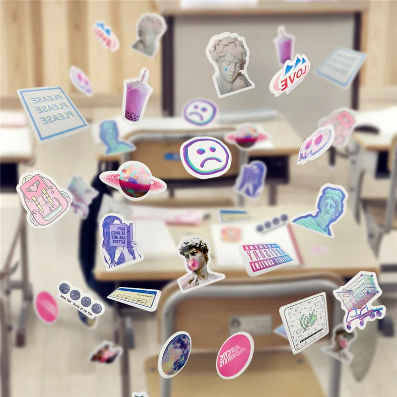 46 шт. Милая вапорволновая этикетка Kawaii наклейка дневник ручная работа клейкая