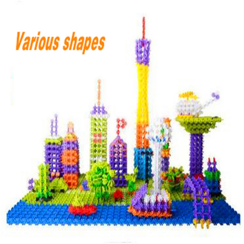 30PCS/LOTS Jigsaw Flake Plastic Developing intelligence Snowflake Building Blocks Building Model Toys For Kids M 3.3*0.2CM