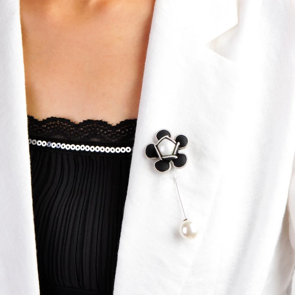 Черный цветок отворот булавки Камелия бутоньерка для костюма свадьбы палка