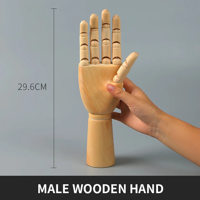 male hand 5,5/8/12-дюймовый деревянный комиксов инструменты деревянная модель марионетки шарнир куклы эскиз модели, женские правая рука Мужская левая рука товары для рукоделия - Цвет: male hand