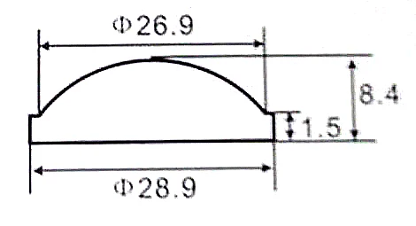 Комплект из 2 предметов, 18, 20, 22, 23-25 28 мм 29, маленького размера, круглой формы с диаметром 32 мм 34 36 37,5 42-45 47,5 50 мм полиметилметакрилатные линзы Q5 T6 L2 зум масштабируемый светодиодный фонарик налобный фонарь - Цвет: 28.9mm