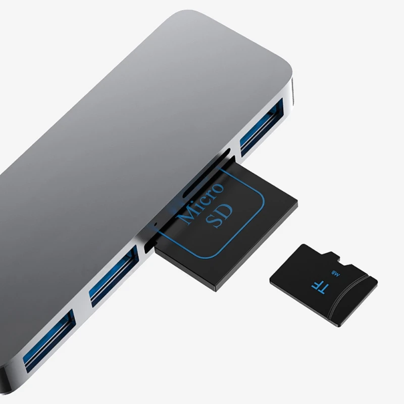 Портативный USB 3 0 концентратор адаптер Type C конвертер с SD/Micro SD кардридер для MacBook