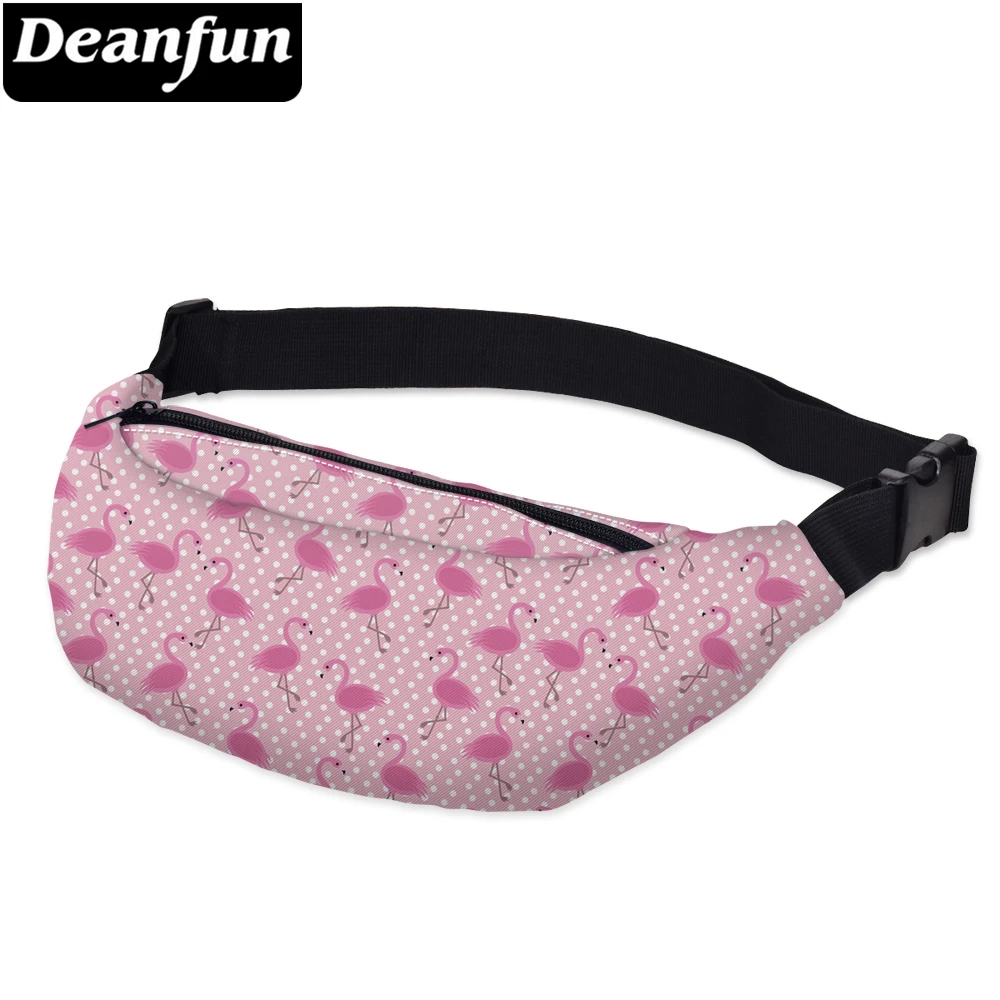 Deanfun поясные сумки Розовый Фламинго с принтами и на молнии Для женщин хип хопа для