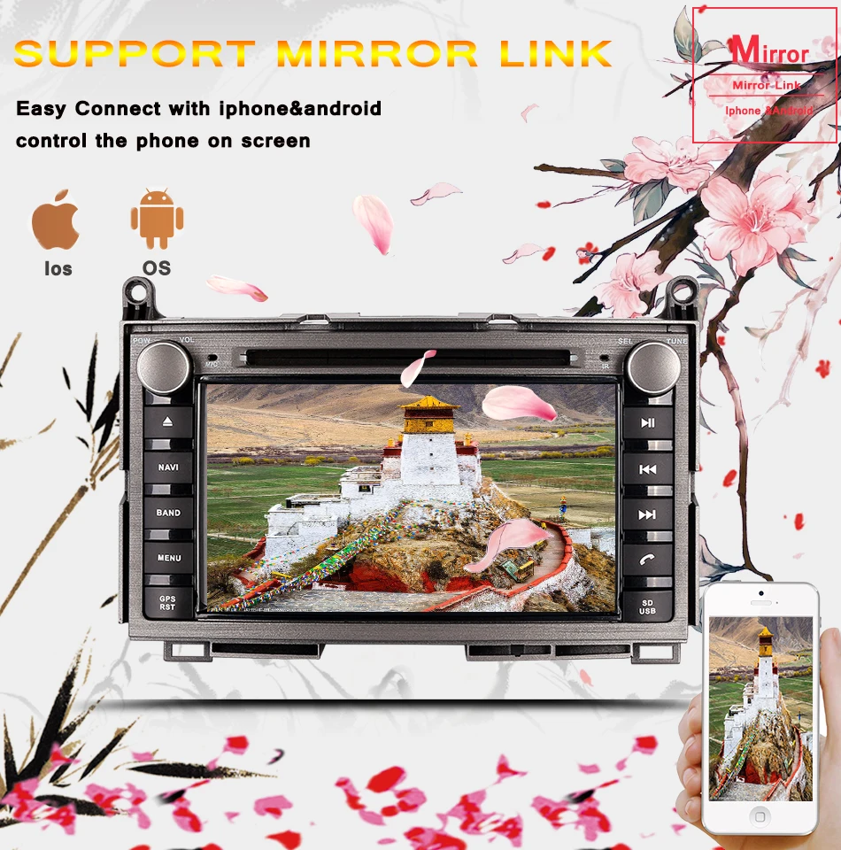 2DIN Восьмиядерный 4+ 64G Android 9,0 ram 4G Fit TOYOTA Venza 2008- автомобильный dvd-плеер навигация gps Bluetooth радио в тире