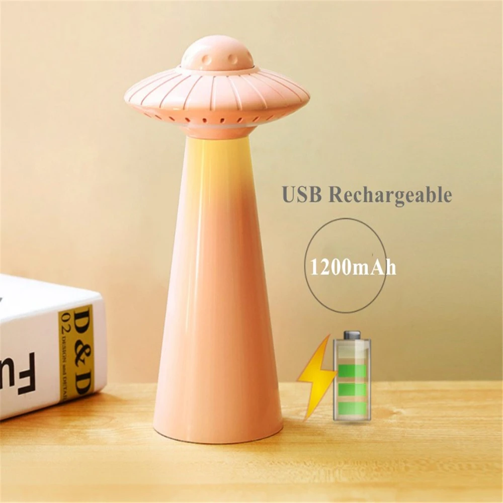 Затемняемый Светодиодный Ночник НЛО настольная лампа USB перезаряжаемая для детей Детская прикроватная Спальня Гостиная Кабинет атмосферное освещение