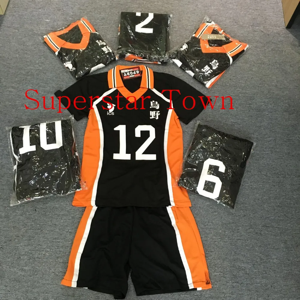 Haikyuu Karasuno Hinata Shyouyou школьная форма Трикотажный костюм футболка и штаны с номером 10 суперзвезда город