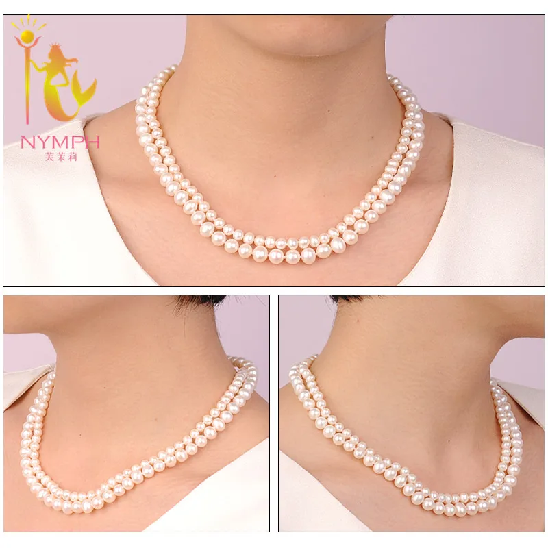 Ожерелье с пресноводной жемчужиной NYMPH Натуральное белое жемчужное ожерелье 2