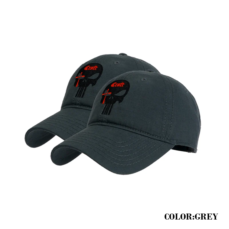 2 PCS GREY T.S.N.K Мужская и женская Беговая Кепка, кепка, американская Каратель, командная Кепка, регулируемая бейсболка, MC цвет - Цвет: 2 PCS GREY