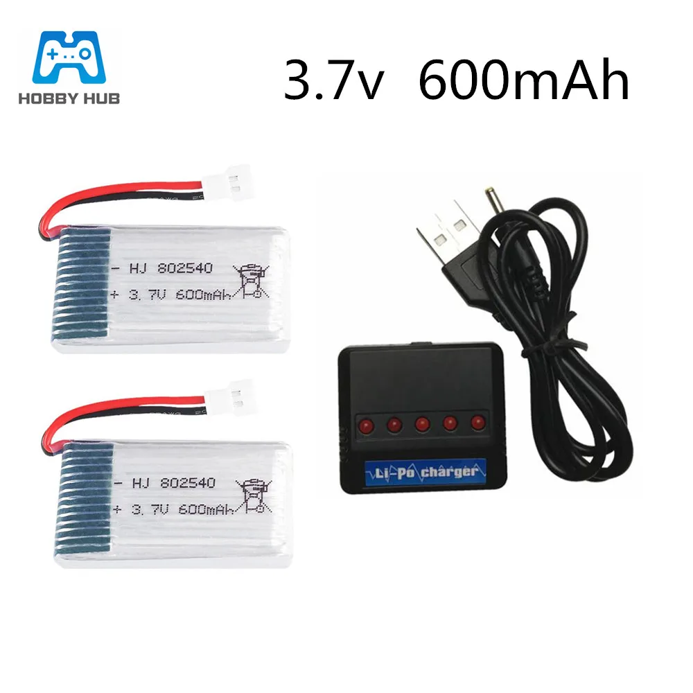 Аккумуляторы Lipo 3,7 в 600 мАч, 2/3/4 шт., 25C + балансирующее зарядное устройство для Syma X5SW X5C X5 QX80 X5HC X5HW CX-30 M68 509 509G 509W 802540