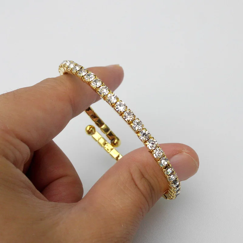 Специальное предложение настоящие круглые браслеты Pulseira Feminina Pulseiras Браслеты 1 Ряд Кристалл стрейч браслет на запястье
