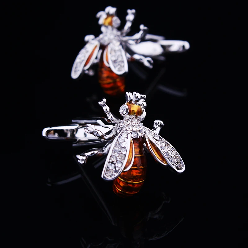 Хрустальная пчела Запонки Для Манжет ноготь рукав рубашка кнопка французские