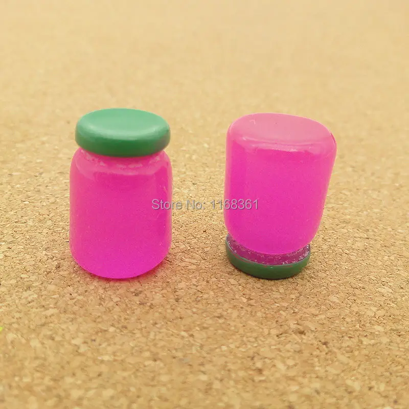 1 шт./лот банка из смолы ярко розового цвета бутылка чашка 14 мм кавайные Кабошоны