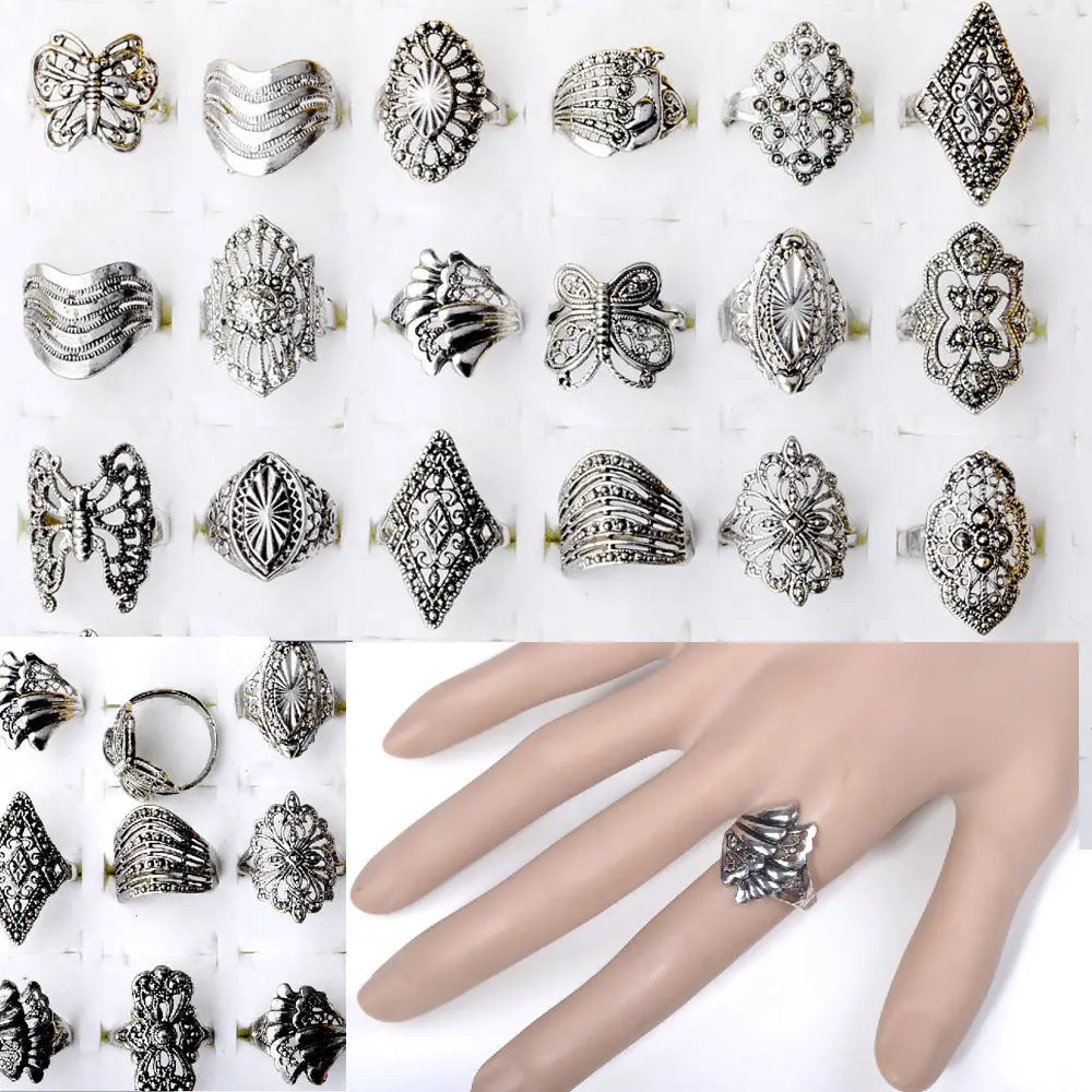10 шт оптом ювелирные изделия много смешанный стиль Тибет серебро винтажные
