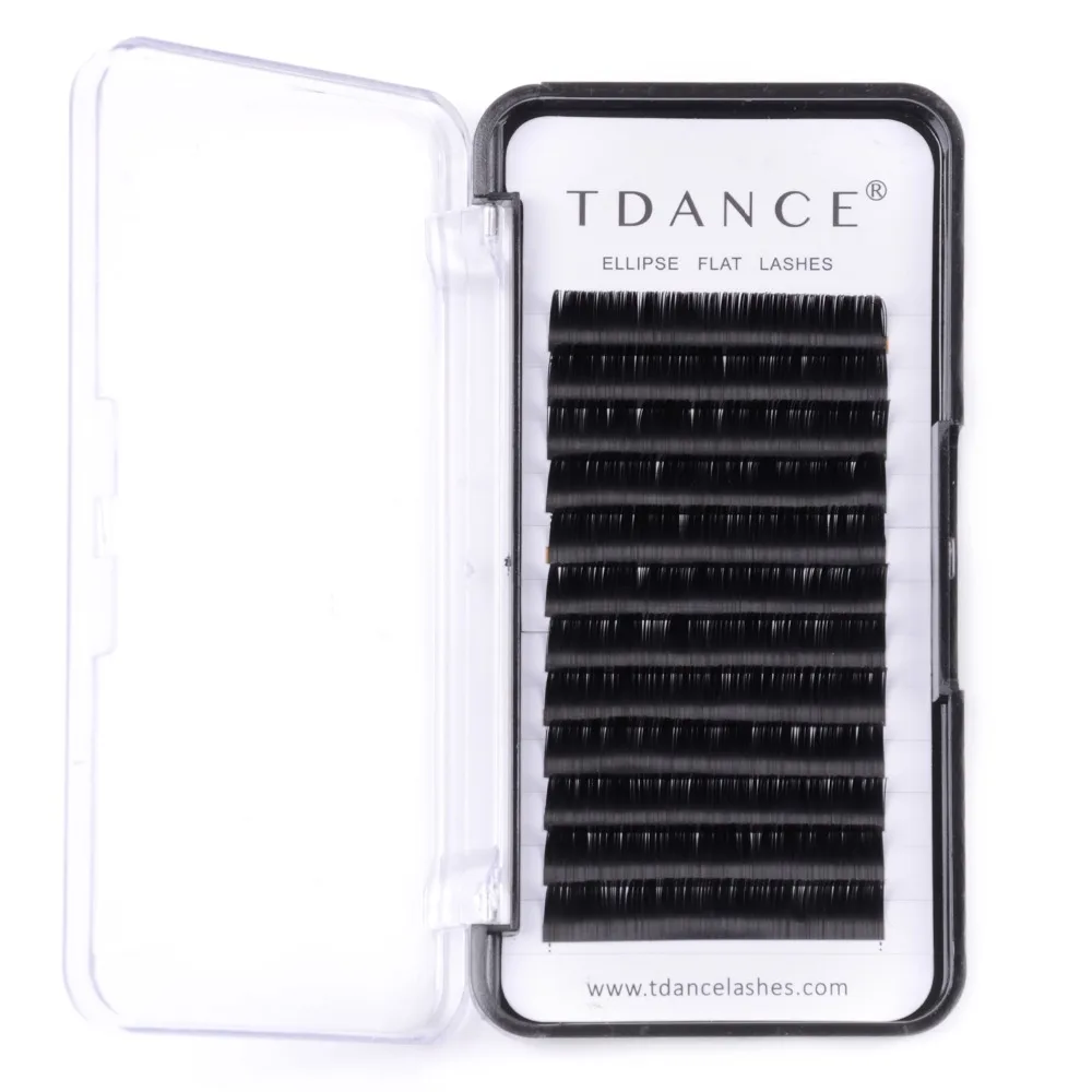 TDANCE 50 лотков в виде плоского эллипса, накладные ресницы в форме эллипса, естественный светильник, накладные ресницы в форме эллипса