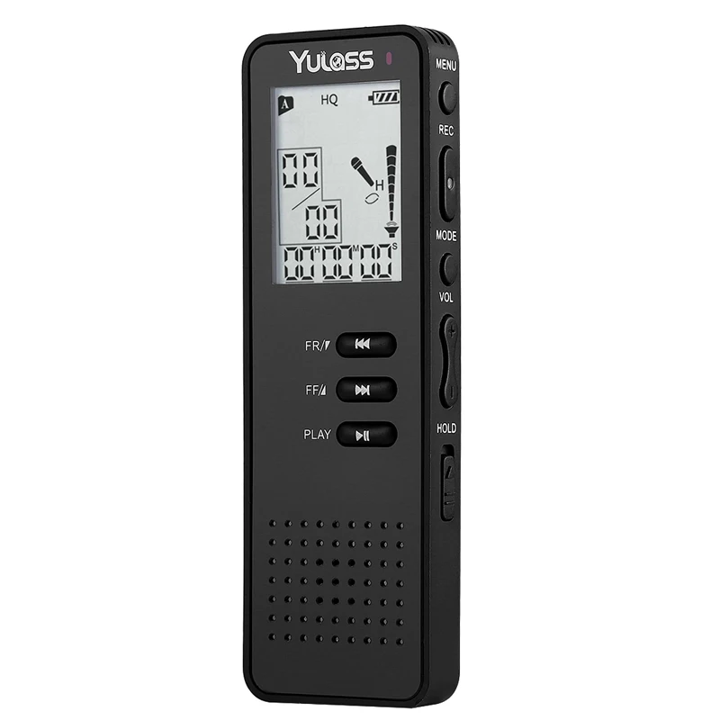 Цифровой диктофон Yulass 8 ГБ профессиональный портативный с MP3 плеером/TF картой до 64