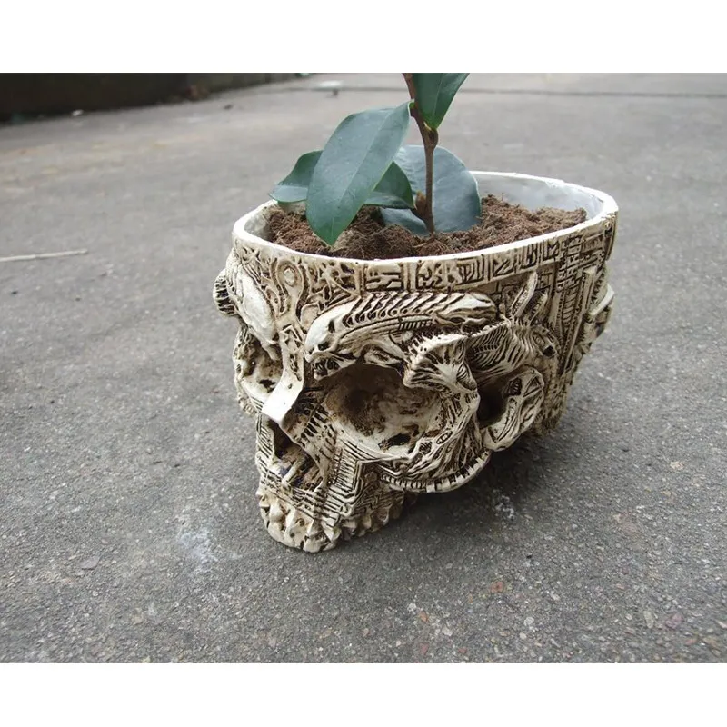 Белый человеческий горшок в виде черепа архаизму садовые горшки для хранения