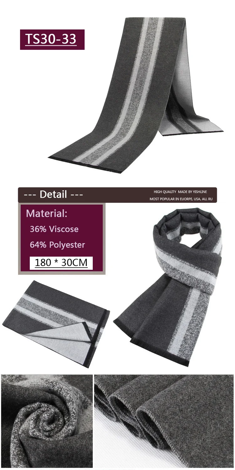 YISHLINE, модные, 180X30 см, Толстые мужские шарфы, зимние, мягкие, мужские, кашемировые, вискозные, с кисточками, шарф, модальный, подарок для отца и мужчины