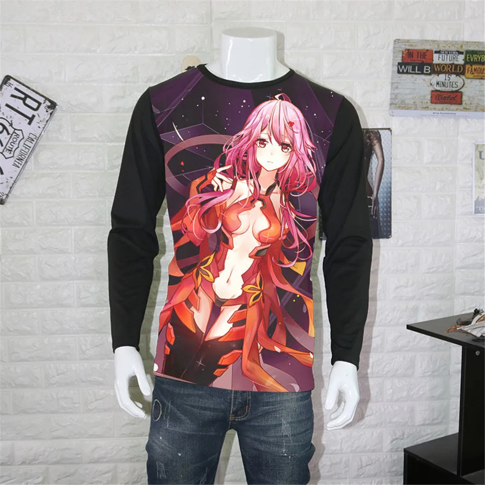 Косплей Новые Guilty Crown футболки мужские с длинным рукавом Мода Аниме OUMA SHU футболка