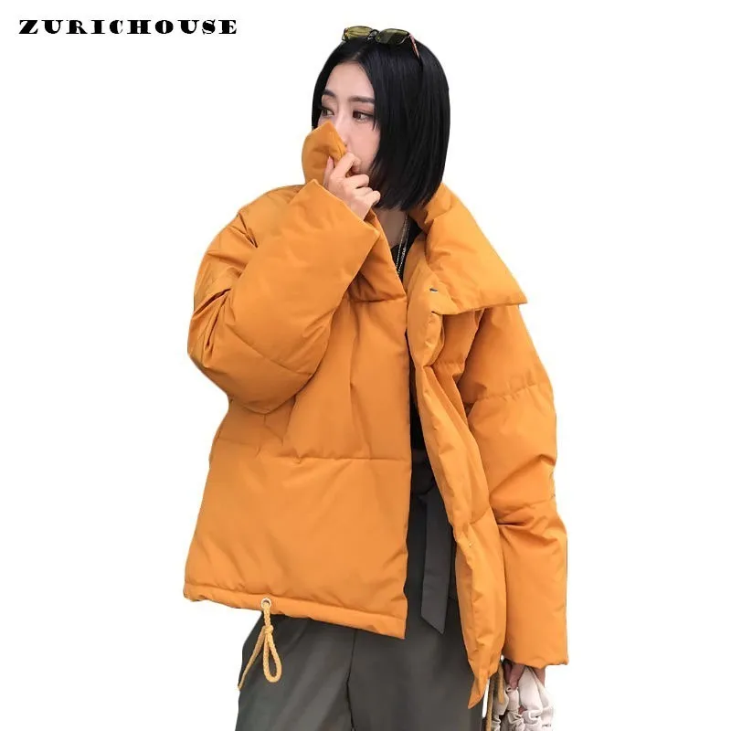 ZURICHOUSE Harajuku зимняя куртка для женщин модные утепленные женские стеганые пальто повседневное размера плюс верхняя одежда ватные куртки парки леди