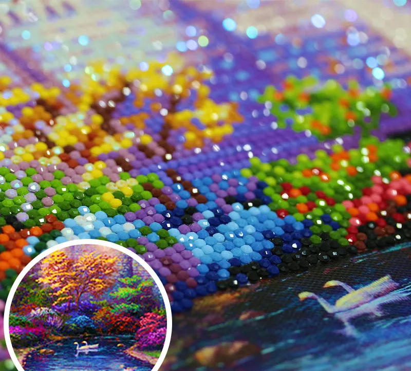 

5D DIY Full Square diamond painting Landscape Lotus Cross Stitch abstract modern wall painting for Bedroom decoration Gifts