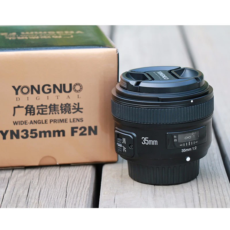 Объектив YONGNUO YN 35 мм F2 объектив 1:2 AF MF широкоугольный с фиксированным автофокусом