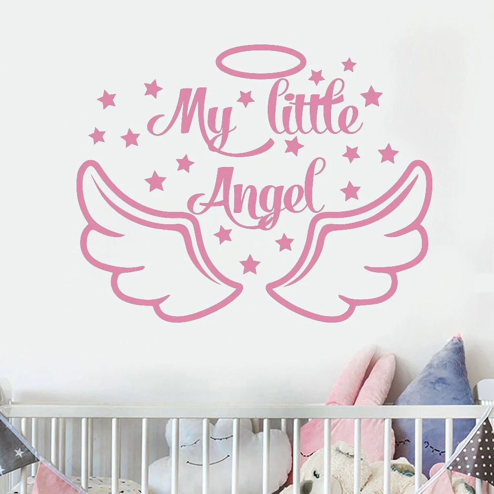 My Little Angel настенные наклейки для детей украшения душа крылья звезды виниловые на