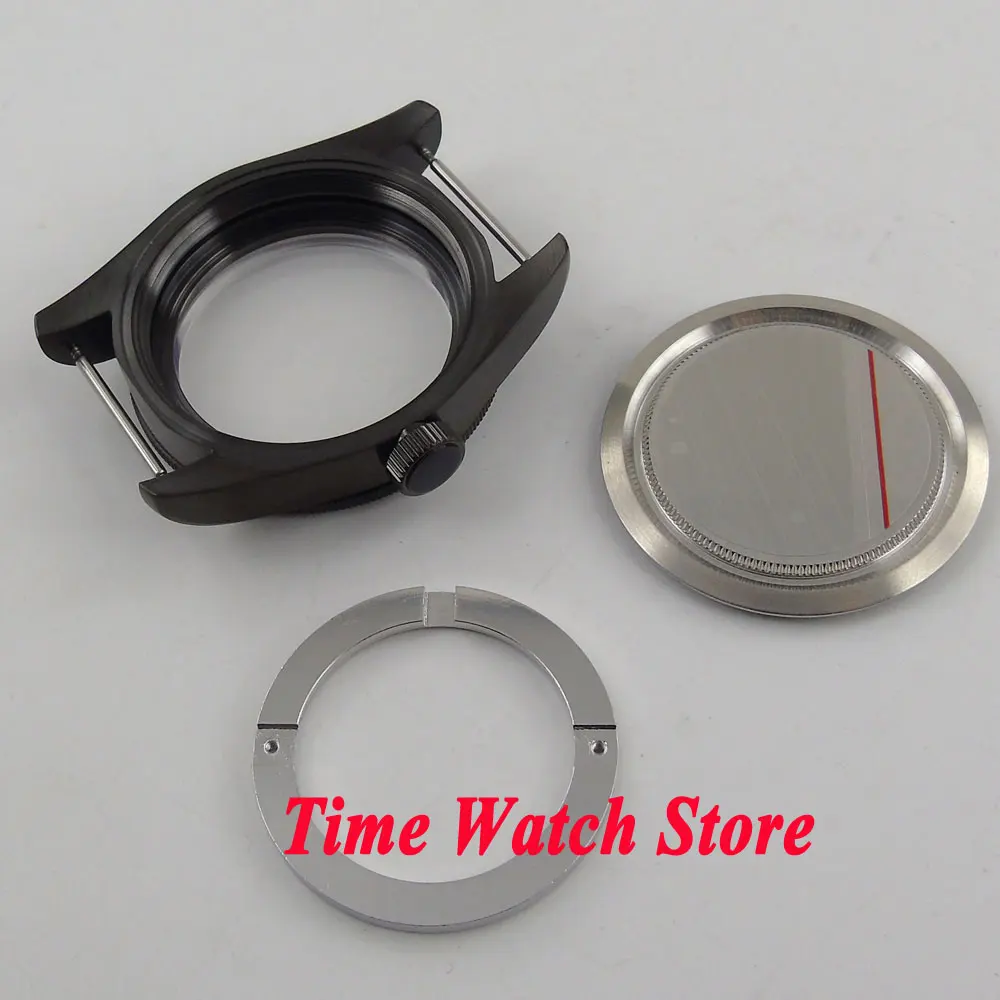 41 мм черная рамка сапфировое стекло модель чехол подходит для ETA 2836 MIYOTA 82 серии