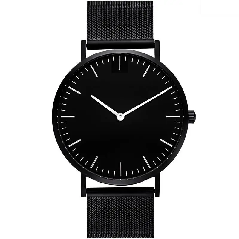 A Black Женские черные часы модные reloj mujer с сетчатым ремешком кварцевые часы из нержавеющей стали relogio feminino повседневные часы под платье - Цвет: A Black