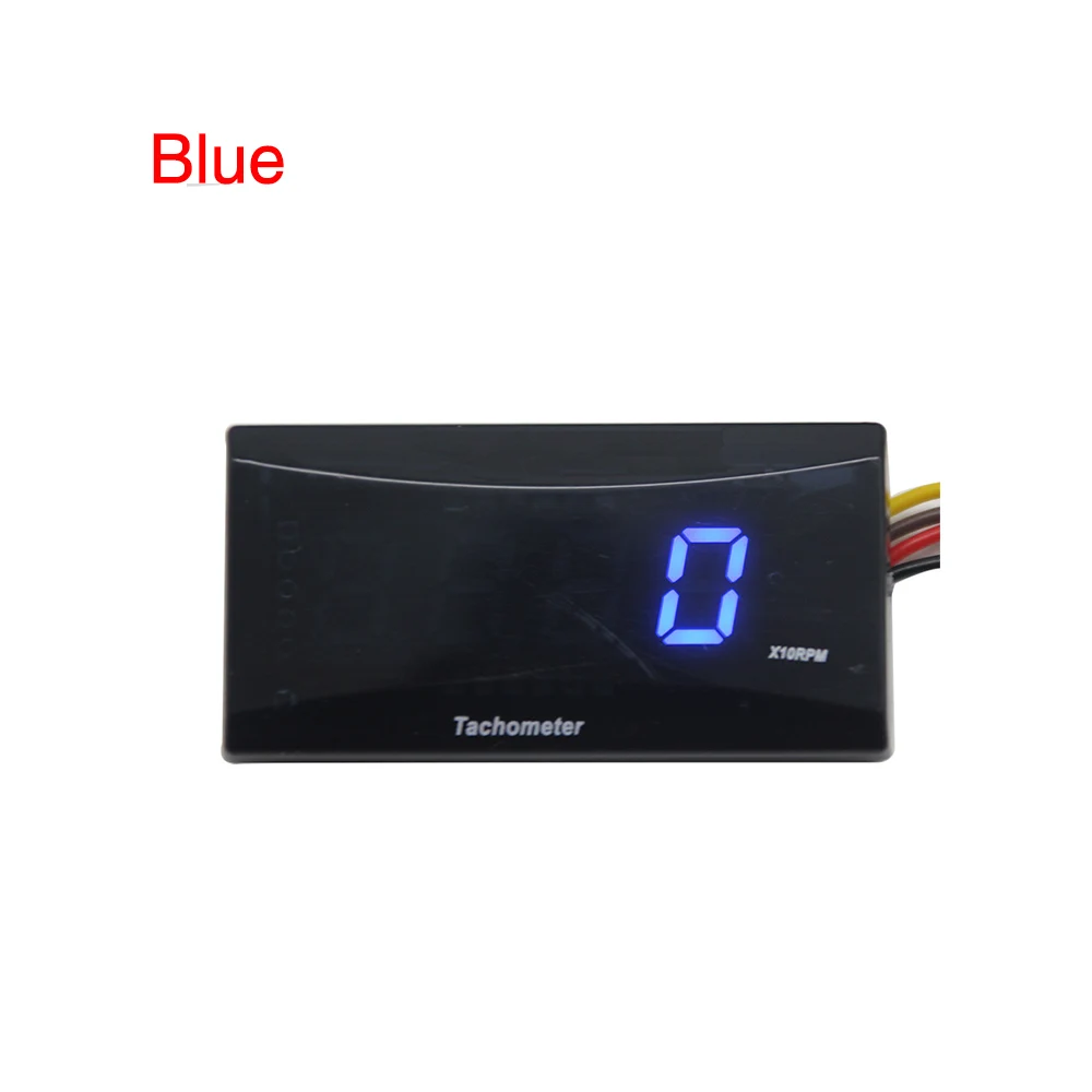 Blue ZS MOTOS двигатель Универсальный водонепроницаемый Тахометры датчик для гоночных мотоциклов цифровой дисплей(красный/синий - Цвет: Blue