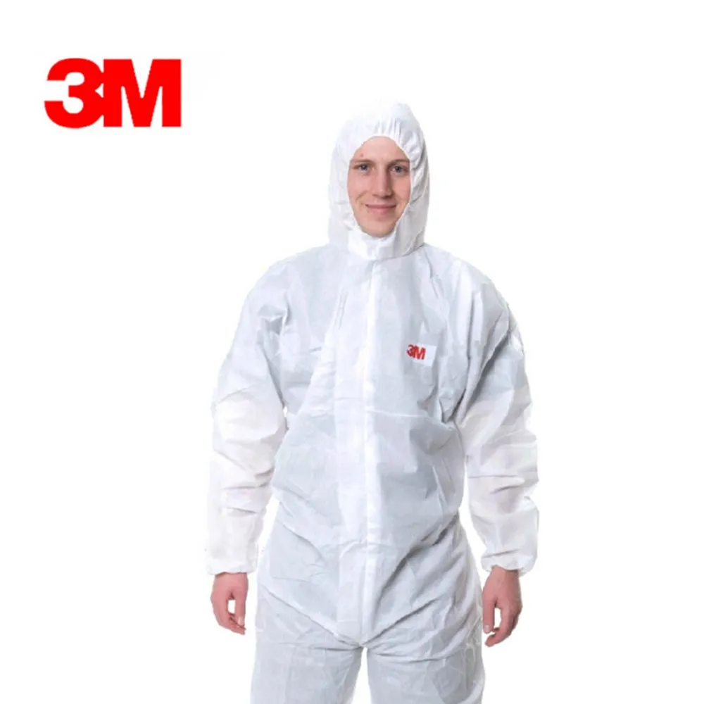 3M 4515, одежда для безопасности, одноразовые защитные комбинезоны, белые с капюшоном, анти твердые вещества, жидкость для защитной одежды