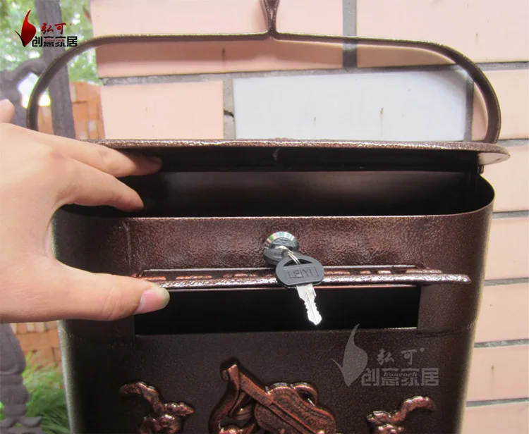 Матовый бронзовый Европейский почтовый ящик деревенский Железный модный