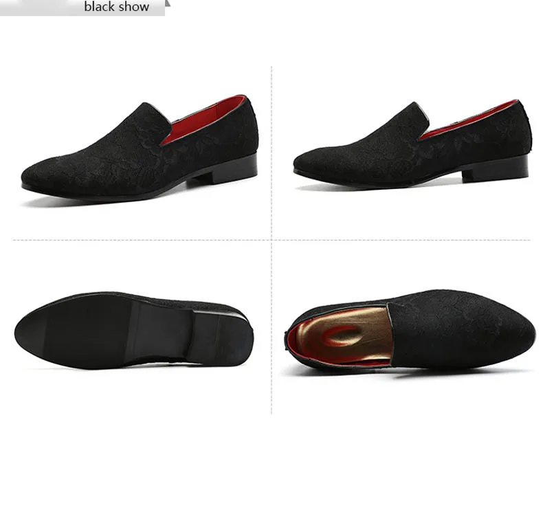 Misalwa Chaussures; большие размеры Для мужчин Вышитые Мокасины красного и розового цвета; дымчатой расцветки; элегантное праздничное платье Туфли без каблуков с рисунками цветов повседневная обувь