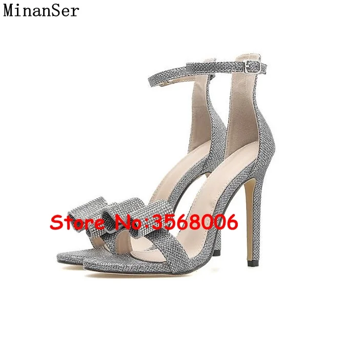 Босоножки женские на шпильке-шпильке с открытым носком и ремешком пряжкой | Обувь