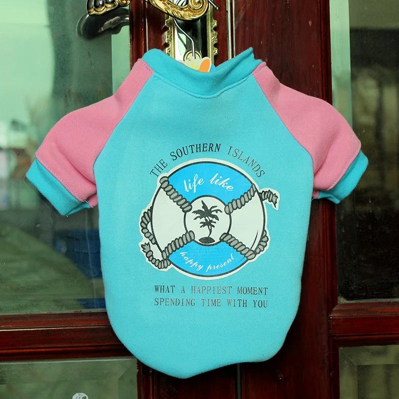 1 шт. Осень Зима Письма Печатаются Хлопок Одежда Для Собак Теплый Собака