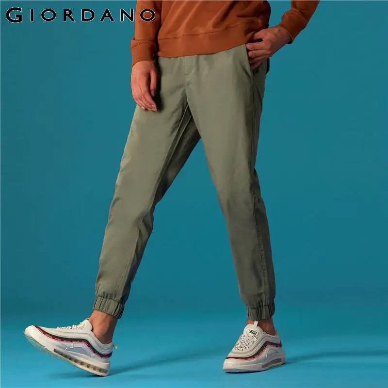 Giordano мужские повседневные брюки с резинкой на талии и в районе щиколоток из