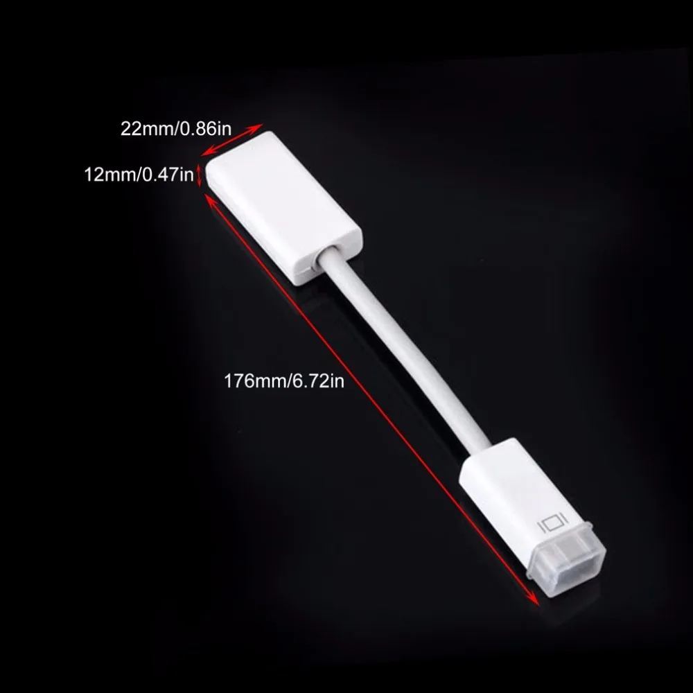 Mini DVI Мужской к HDMI Женский Кабель для монитора конвертер видеоадаптера Kable Кабо шнур 1080P для Apple Mac Macbook Прямая