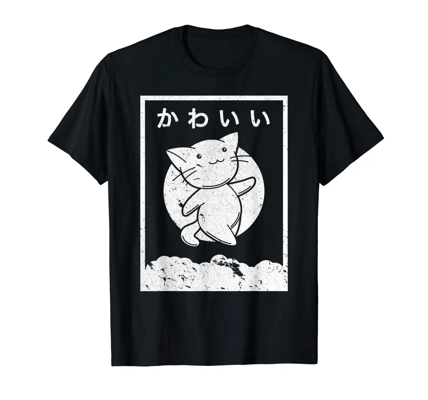

Kawaii Cat Shirt. Retro Style Anime T-Shirt Brand Man 2019 New Brand Tee Cotton Clothes Printed T Shirts