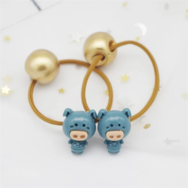WPCZQVZA New Design Girls Cute Hair Rope Fashion Kawaii Small Pig Pattern Elastic Bands Children High Quality Scrunchy | Детская одежда