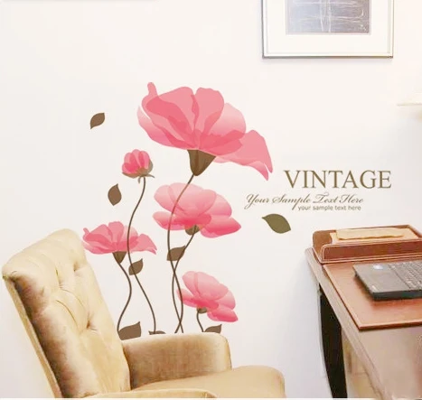 Милая Лотос комната Спальня Детская Фреска снять клейкий декоративный студент