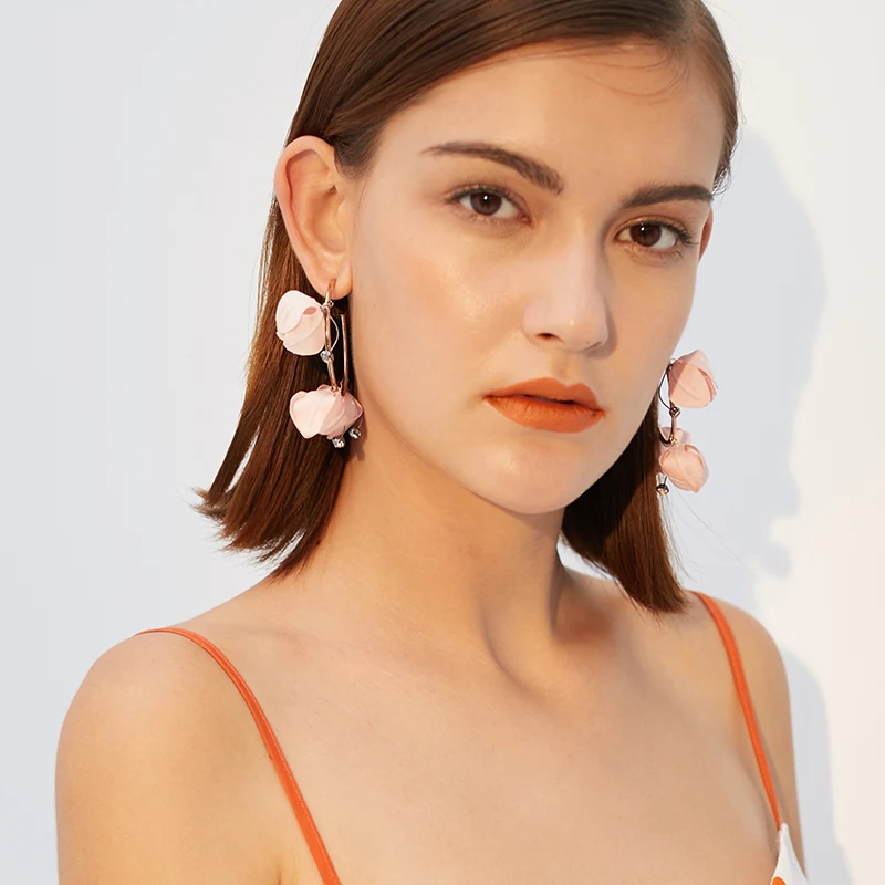 Flower ring earrings female temperament personality hipster fashion simple petal sweet small fresh | Украшения и аксессуары