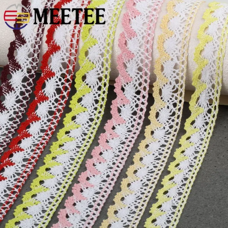 Meetee 25 ярдов/27/30/33 мм разноцветных хлопковых кружевное полотно DIY ручной работы для