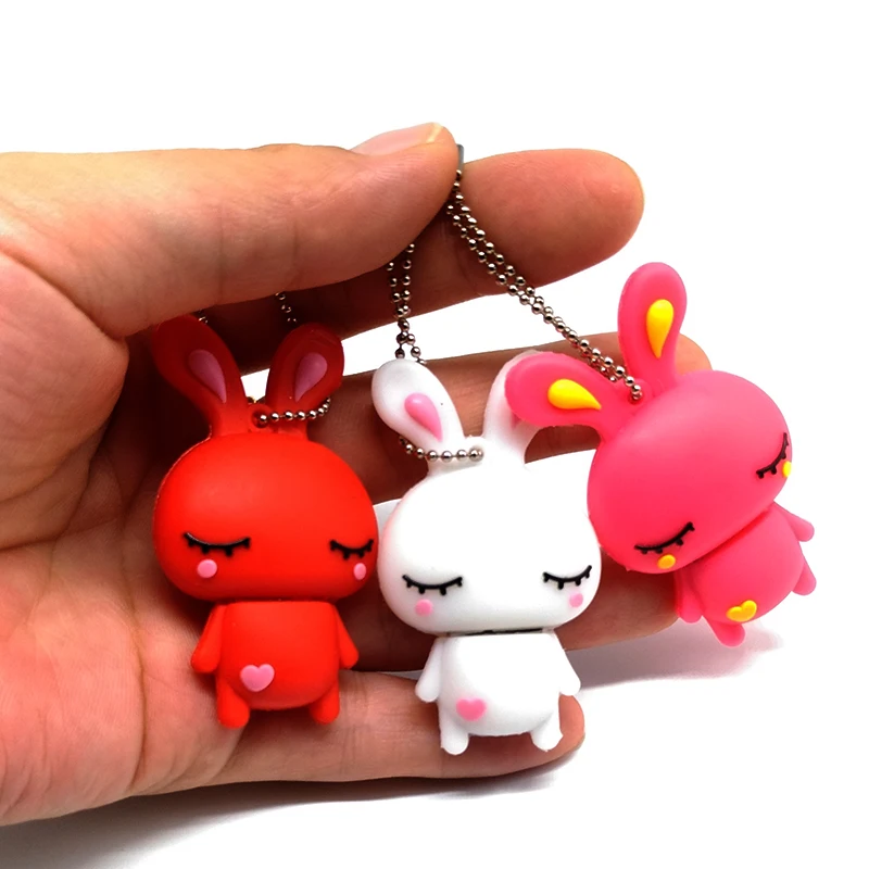 USB флеш-накопитель милые кролики 4 ГБ 8 16 32 64 мультяшная карта памяти u-диск