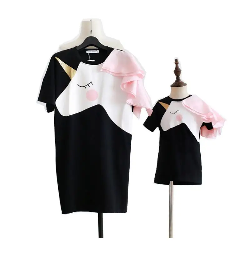 2019 модные Семейные платья для мамы и ребенка одинаковые Комплекты Одежда детей с