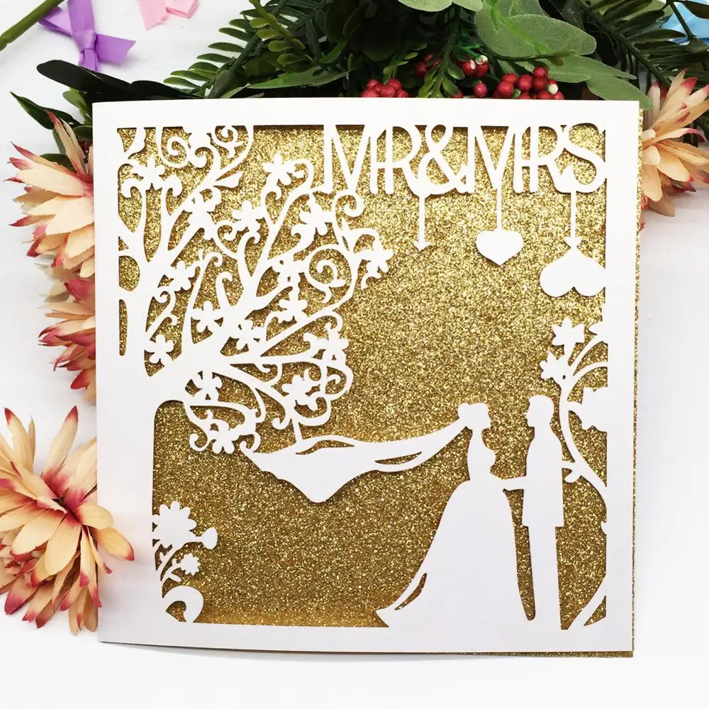 100 шт романтические приглашения на свадьбу Свадебные юбилейные открытки