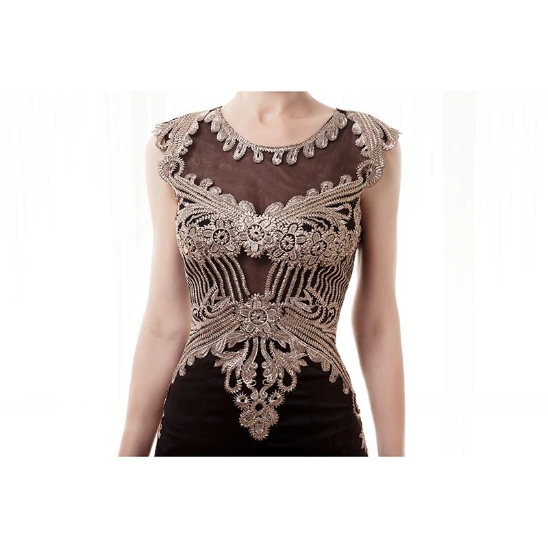 See Through Black Evening Dresses 2019 Mermaid Cap Sleeve Sheer Back Appliques Lace Prom Dress Luxury African Gown | Свадьбы и