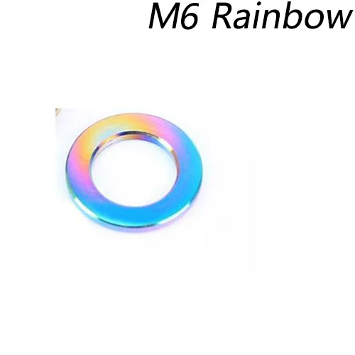 M6 Rainbow 10 шт. велосипедные шайбы для болтов M6 M5 титановые болты для велосипеда Ti винтовая Втулка 5 мм 6 мм MTB Запчасти для велосипеда - Цвет: M6 Rainbow