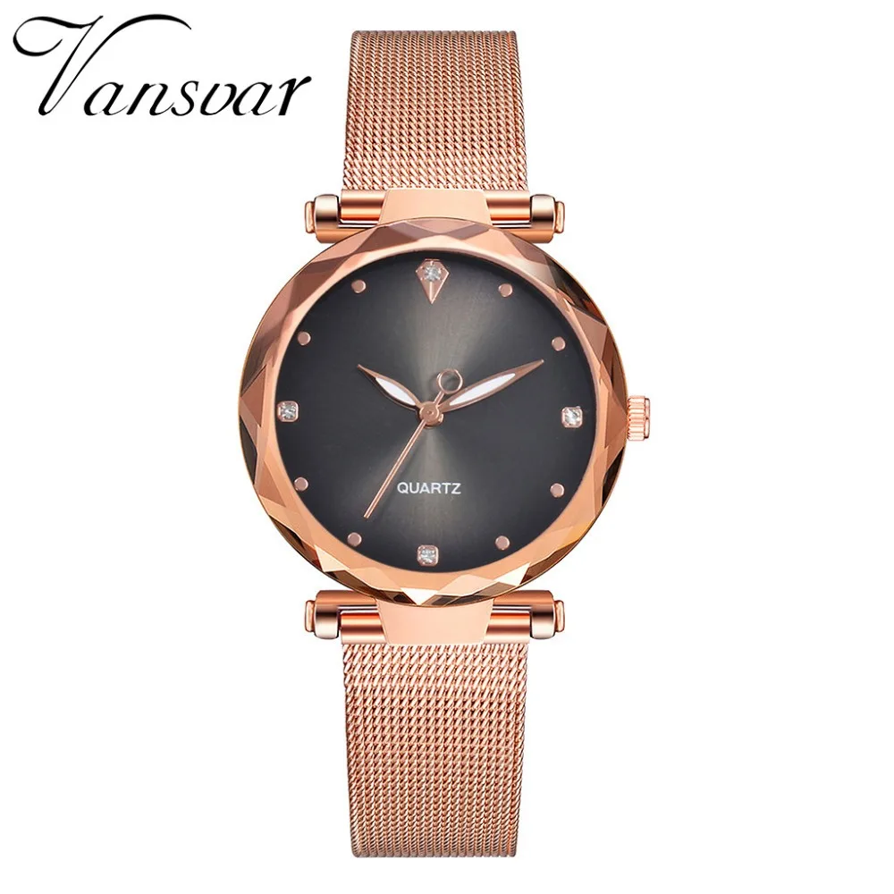 

Women Stainless Steel Lady Bracelet Watch vansvar Brand Elegant Dial Quartz Casual Wrist Watch Clock Gift reloj de pulsera mujer
