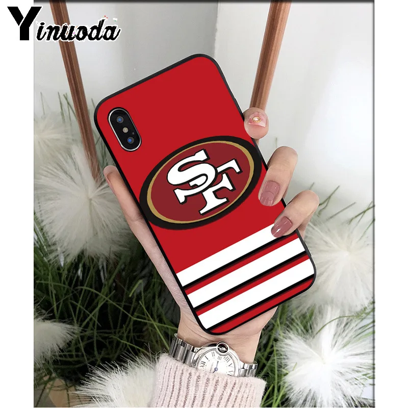 Yinuoda San Francisco 49ers ТПУ мягкий черный чехол для телефона чехол для iPhone 8 7 6 6S Plus 5 5S SE XR X XS MAX чехол