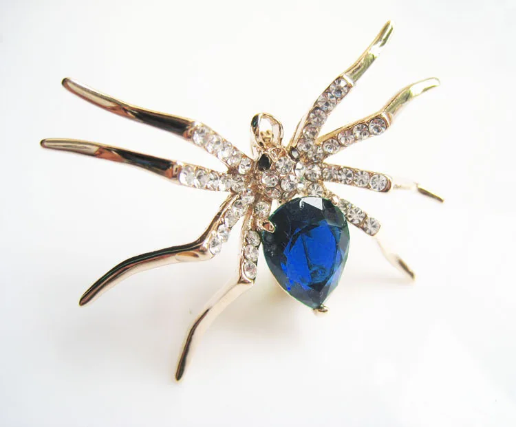 Стразы брошь в виде паука/Высокое качество унисекс/Большая необычная брошь/брошь