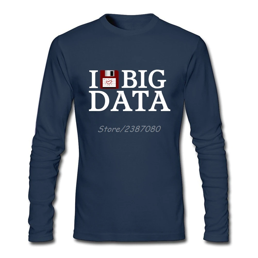 Футболка I Love Big Data Мужская футболка на заказ популярная уличная одежда хлопковые